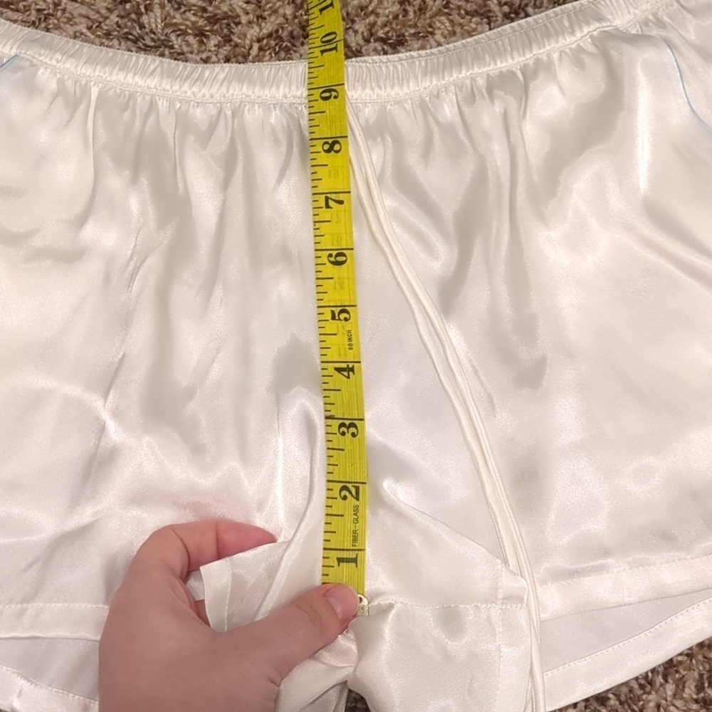 In Bloom by Jonquil white satin baby blue trim bride graphic sleep shorts - Picture 5 of 9